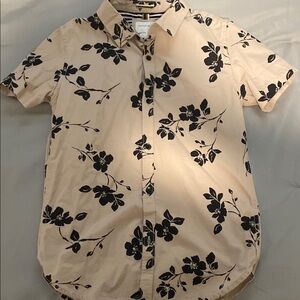 Cactus Cream and Black Casual Button Down Shirt
